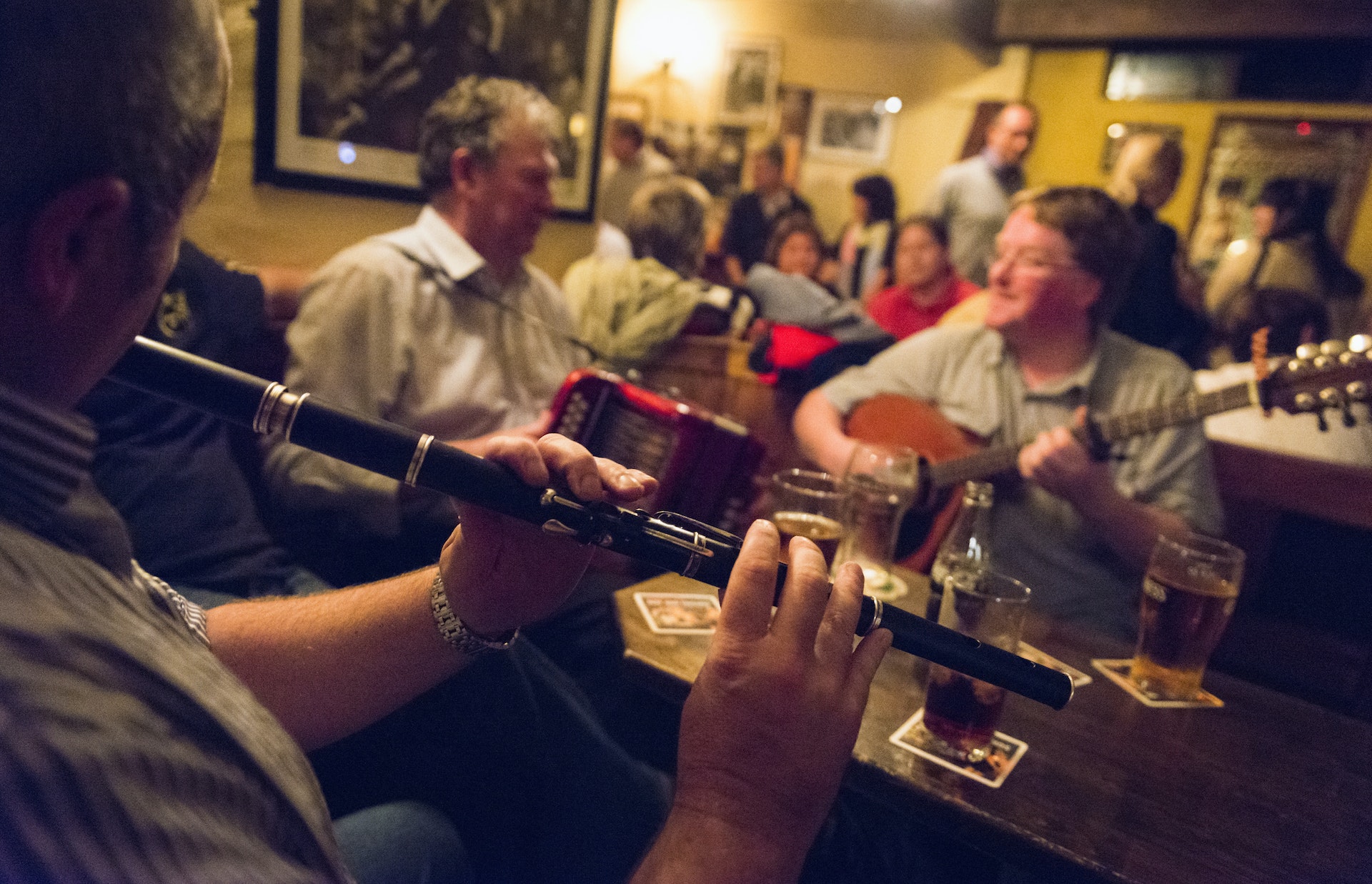 O'Connor's Pub, group playing music at a table
